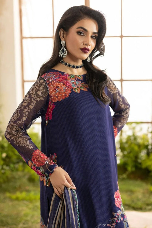 Charizma | Embellished | Chiffon | 3-Piece | Ready to Wear | Blue - Shopping Haul