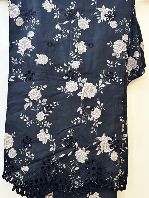 Charizma | Embroidered | Lawn | 2-Piece | Ready to Wear | Black Blue - Shopping Haul