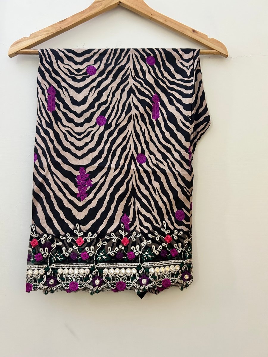 Charizma | Embroidered | Lawn | 3-Piece | Ready to Wear | Skin Black - Shopping Haul