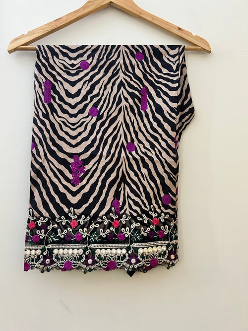 Charizma | Embroidered | Lawn | 3-Piece | Ready to Wear | Skin Black - Shopping Haul