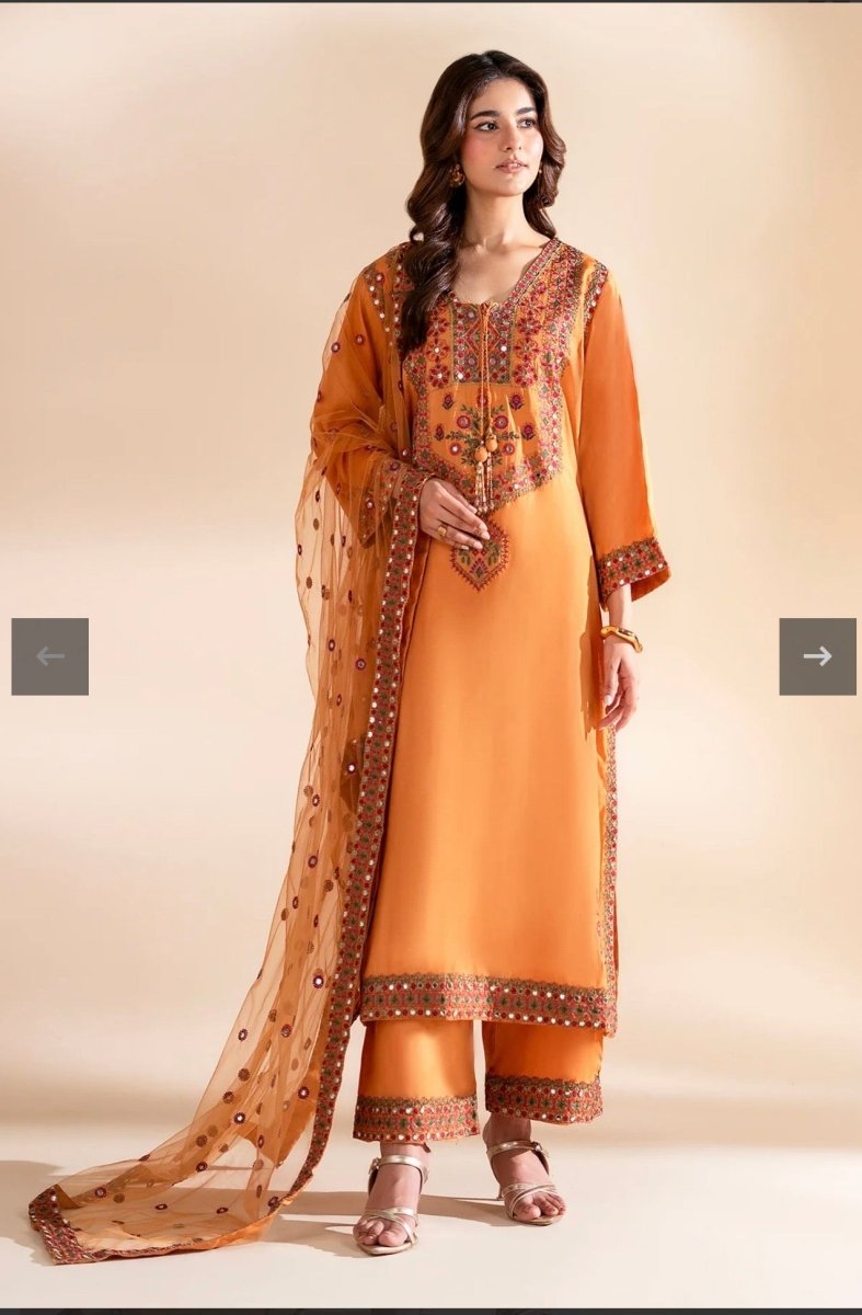 Charizma | Embroidered | Rawsilk | 3-Piece | Ready to Wear | Mustard - Shopping Haul