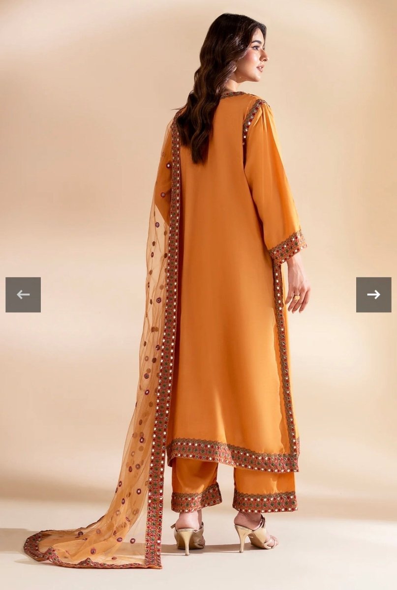 Charizma | Embroidered | Rawsilk | 3-Piece | Ready to Wear | Mustard - Shopping Haul