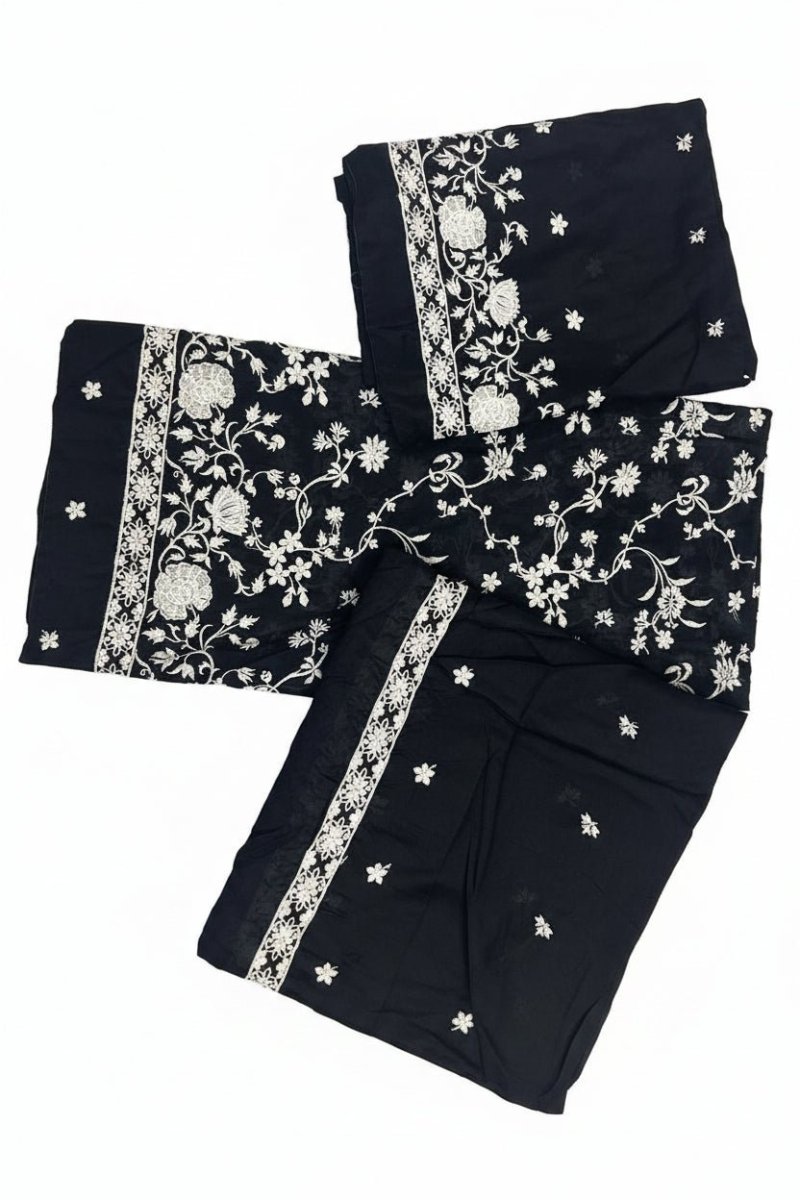 Image | Luxury | Embroidered | Lawn | 2-Piece | Unstitched Suit | Black - Shopping Haul