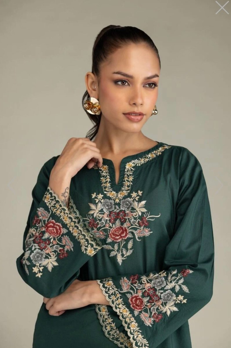 Khaadi | Embroidered | Cambric | 2-Piece | Ready to Wear | Green - Shopping Haul