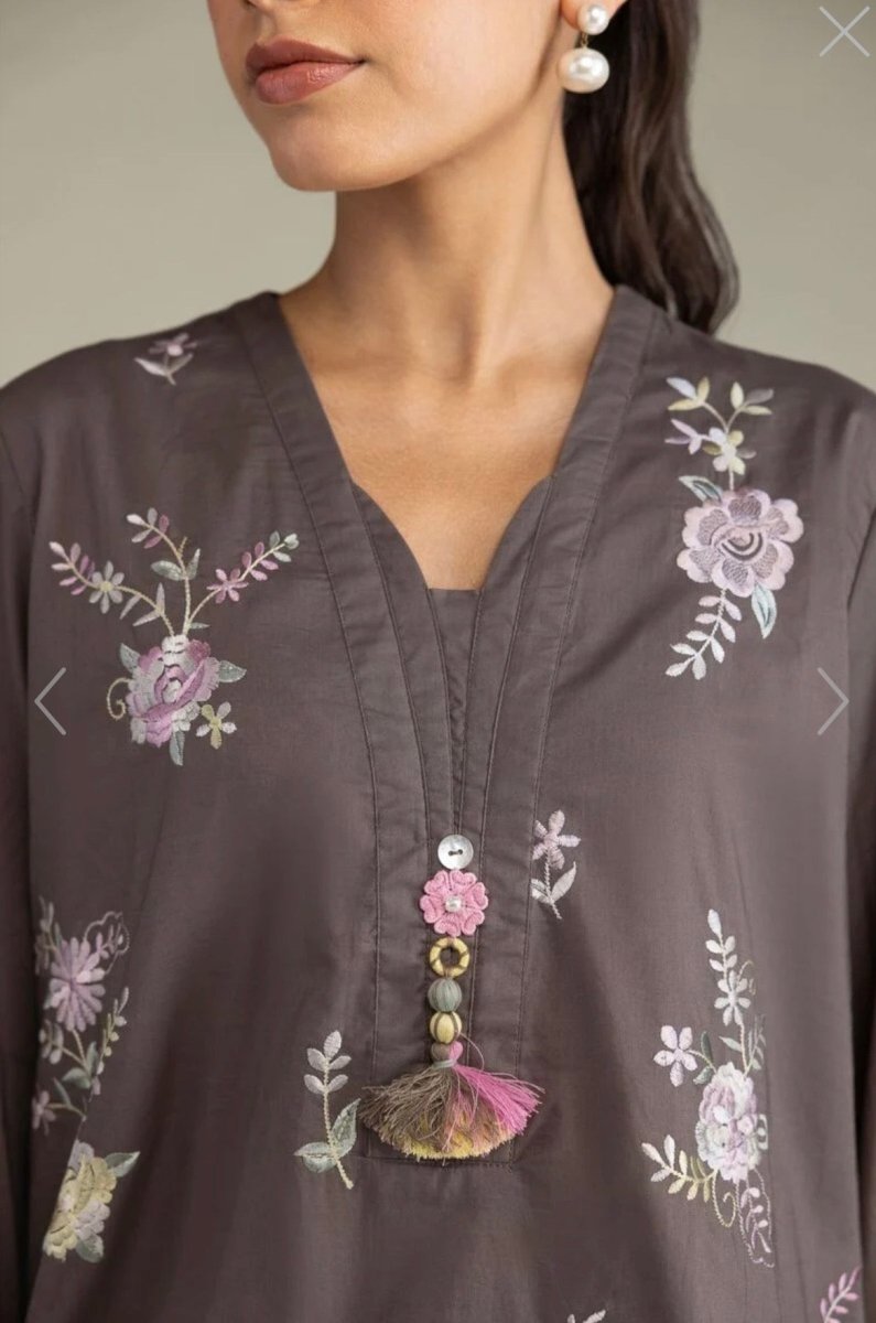 Khaadi | Embroidered | Cambric | 2-Piece | Ready to Wear | Grey - Shopping Haul