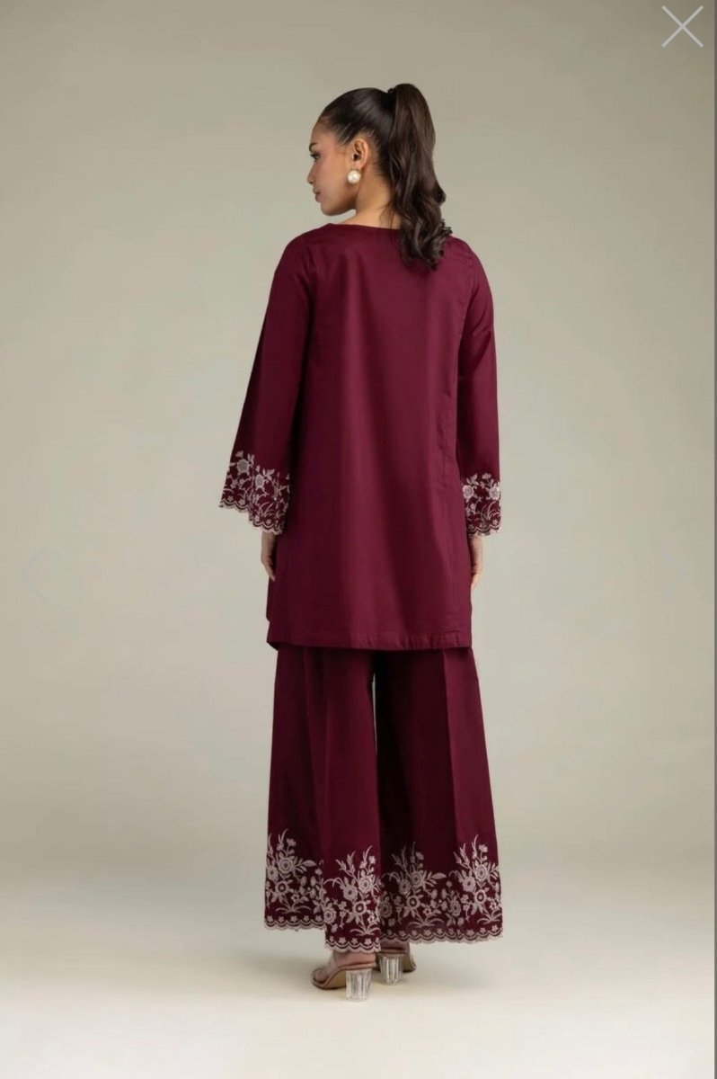 Khaadi | Embroidered | Cambric | 2-Piece | Ready to Wear | Maroon - Shopping Haul
