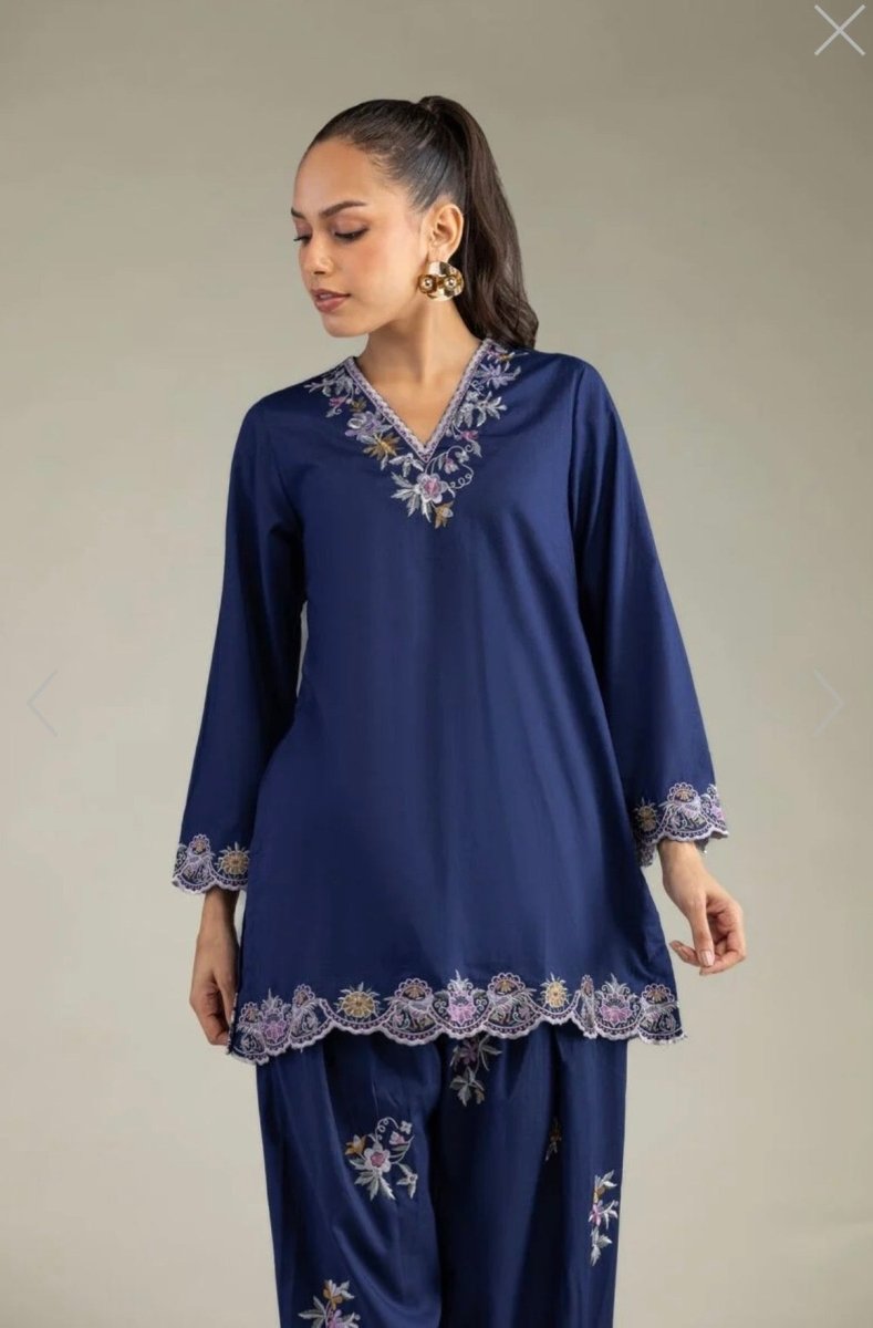 Khaadi | Embroidered | Cambric | 2-Piece | Ready to Wear | Navy Blue - Shopping Haul