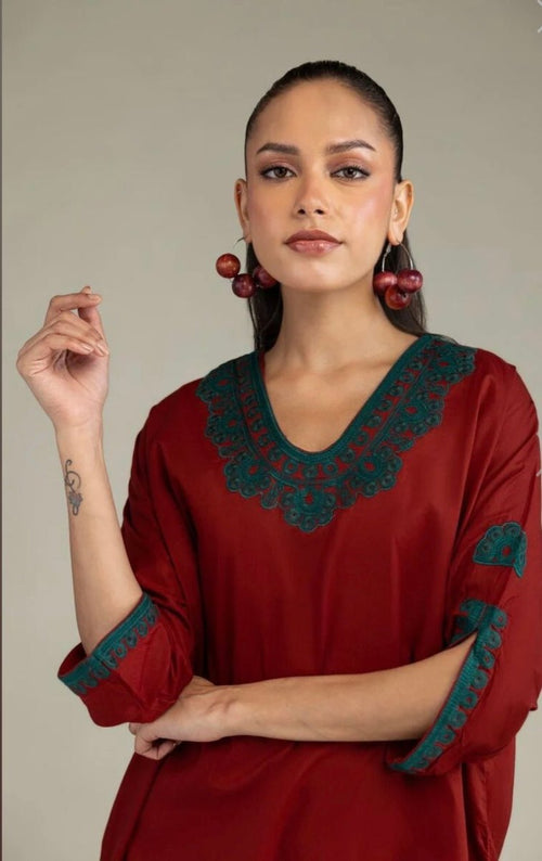 Khaadi | Embroidered | Cambric | 2-Piece | Ready to Wear | Red Green - Shopping Haul