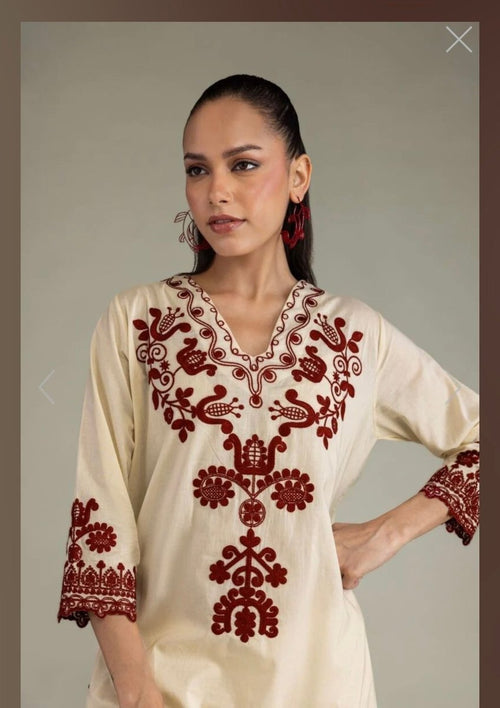Khaadi | Embroidered | Cambric | 2-Piece | Ready to Wear | Skin Red - Shopping Haul