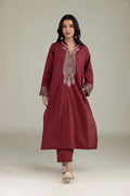Khaadi | Embroidered | Lawn | 2-Piece | Ready to Wear | Maroon