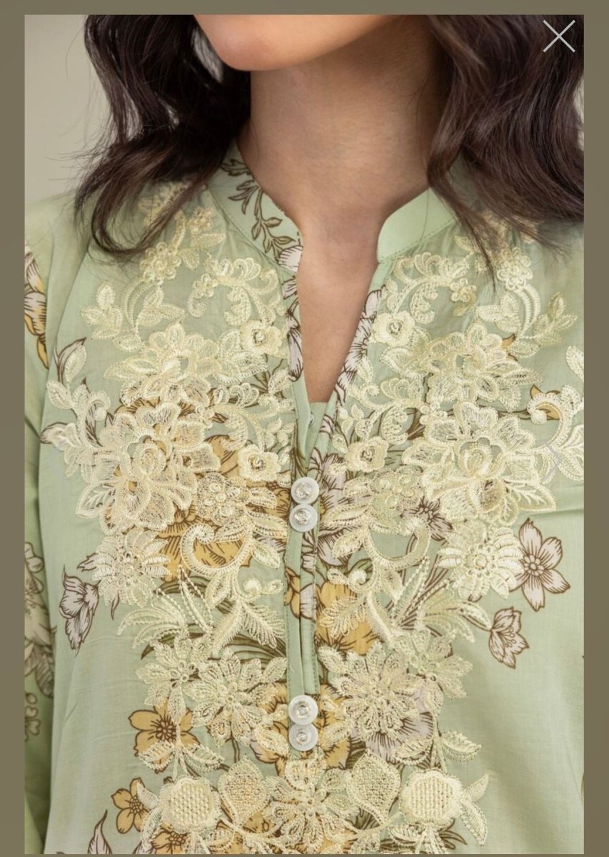 Khaadi | Embroidered | Lawn | 2-Piece | Ready to Wear | Mint White - Shopping Haul