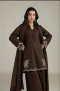 Khaadi | Embroidered | Lawn | 3-Piece | Ready to Wear | Brown - Shopping Haul