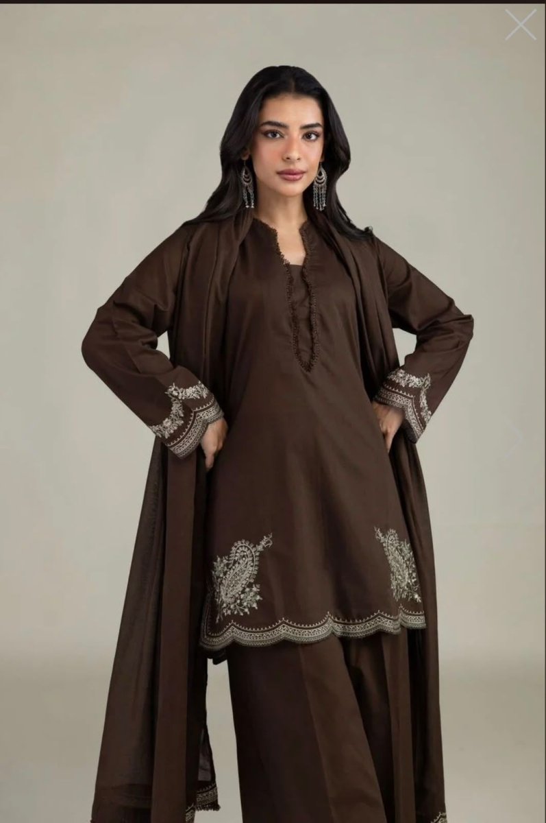 Khaadi | Embroidered | Lawn | 3-Piece | Ready to Wear | Brown - Shopping Haul