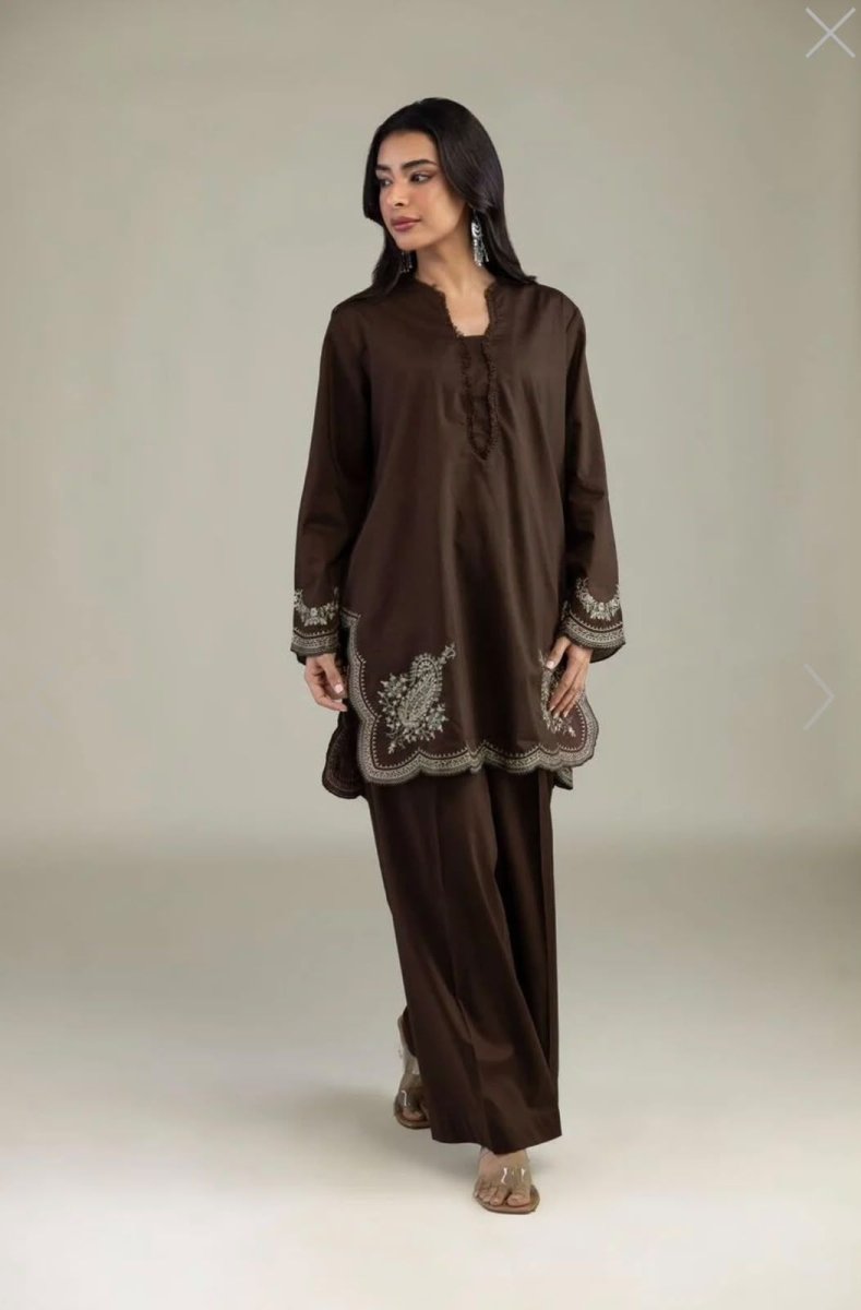 Khaadi | Embroidered | Lawn | 3-Piece | Ready to Wear | Brown - Shopping Haul