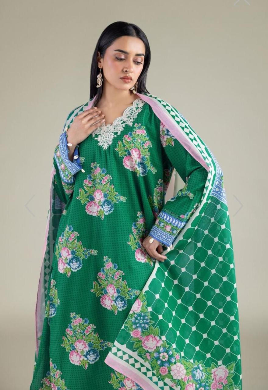 Khaadi | Embroidered | Lawn | 3-Piece | Ready to Wear | Green