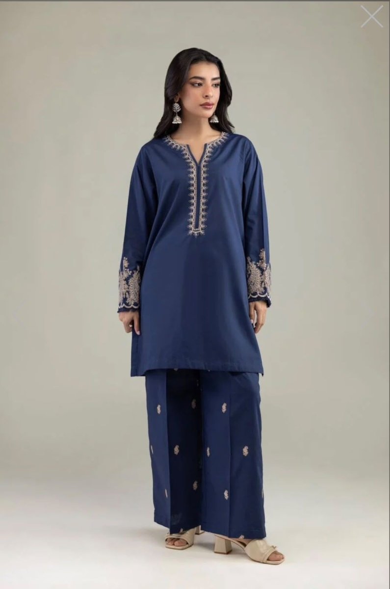 Khaadi | Embroidered | Lawn | 3-Piece | Ready to Wear | Navy Blue - Shopping Haul