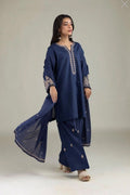Khaadi | Embroidered | Lawn | 3-Piece | Ready to Wear | Navy Blue - Shopping Haul