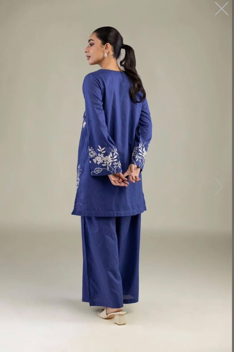 Khaadi | Embroidered | Self-Textured Lawn | 2-Piece | Ready to Wear | Dark Blue