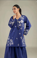 Khaadi | Embroidered | Self-Textured Lawn | 2-Piece | Ready to Wear | Dark Blue