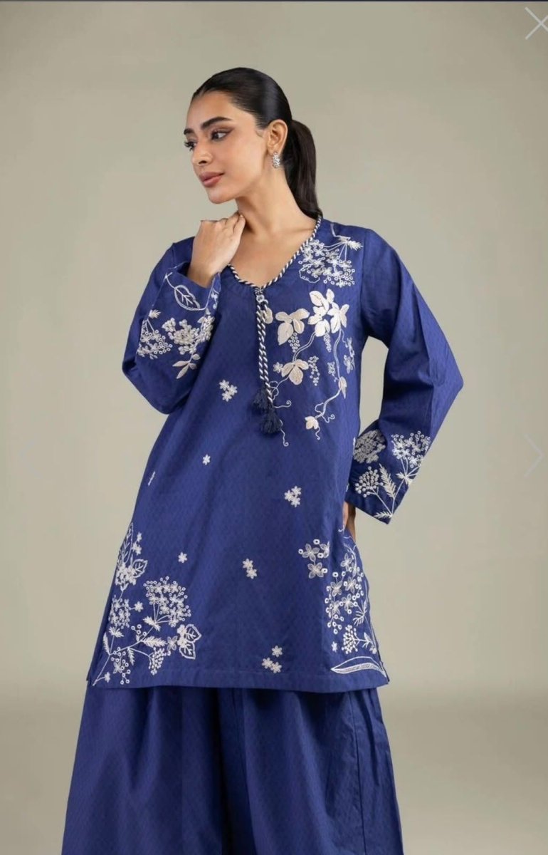 Khaadi | Embroidered | Self-Textured Lawn | 2-Piece | Ready to Wear | Dark Blue