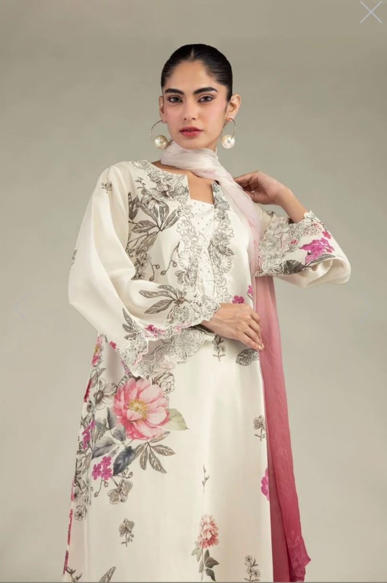 Khaadi | Luxury | Blended Viscose | 3-Piece | Ready to Wear | Off White