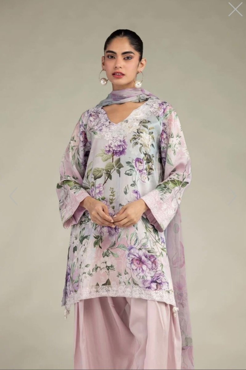 Khaadi | Luxury | Blended Viscose | 3-Piece | Ready to Wear | Pink Grey - Shopping Haul
