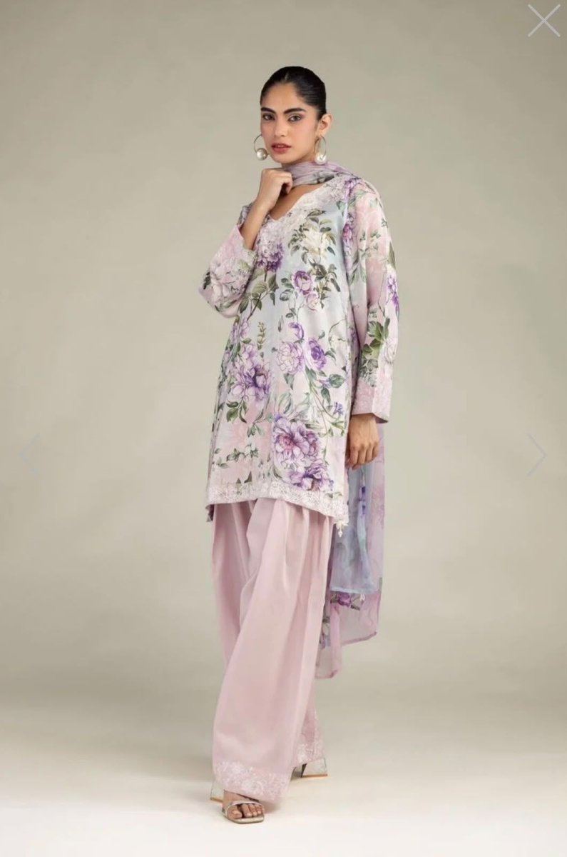 Khaadi | Luxury | Blended Viscose | 3-Piece | Ready to Wear | Pink Grey - Shopping Haul