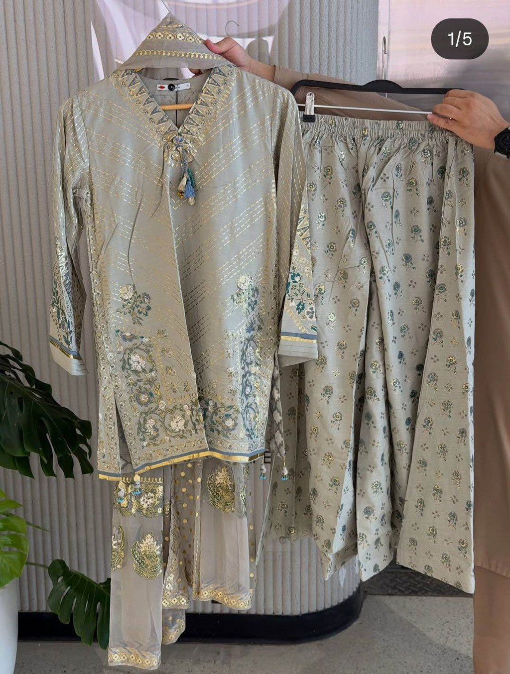 Khaadi | Luxury | Raw Silk | 2-Piece | Ready to Wear | Grey - Shopping Haul