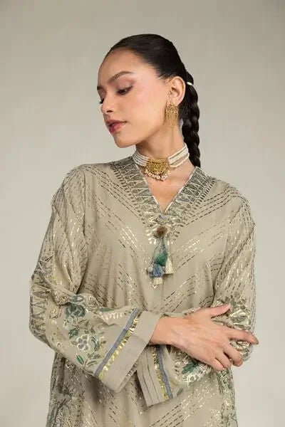 Khaadi | Luxury | Raw Silk | 2-Piece | Ready to Wear | Grey - Shopping Haul
