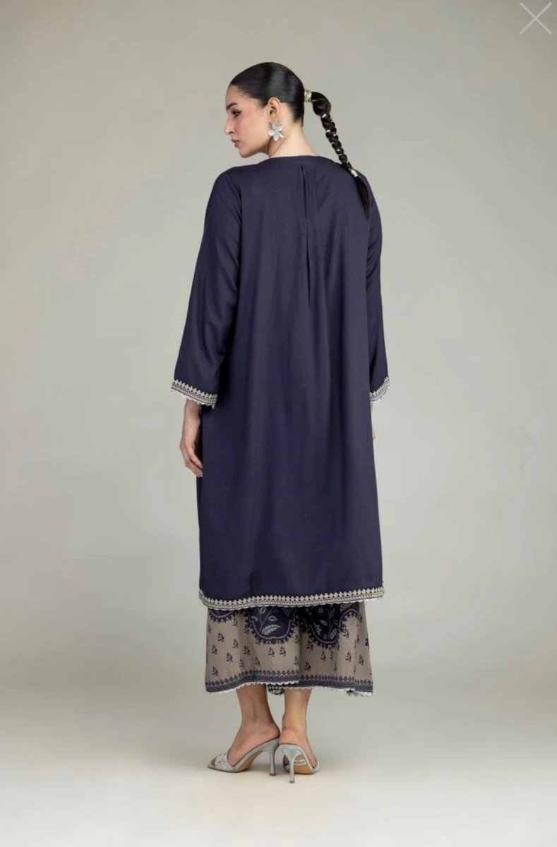 Khaadi | Luxury | Raw Silk | 2-Piece | Ready to Wear | Navy Blue