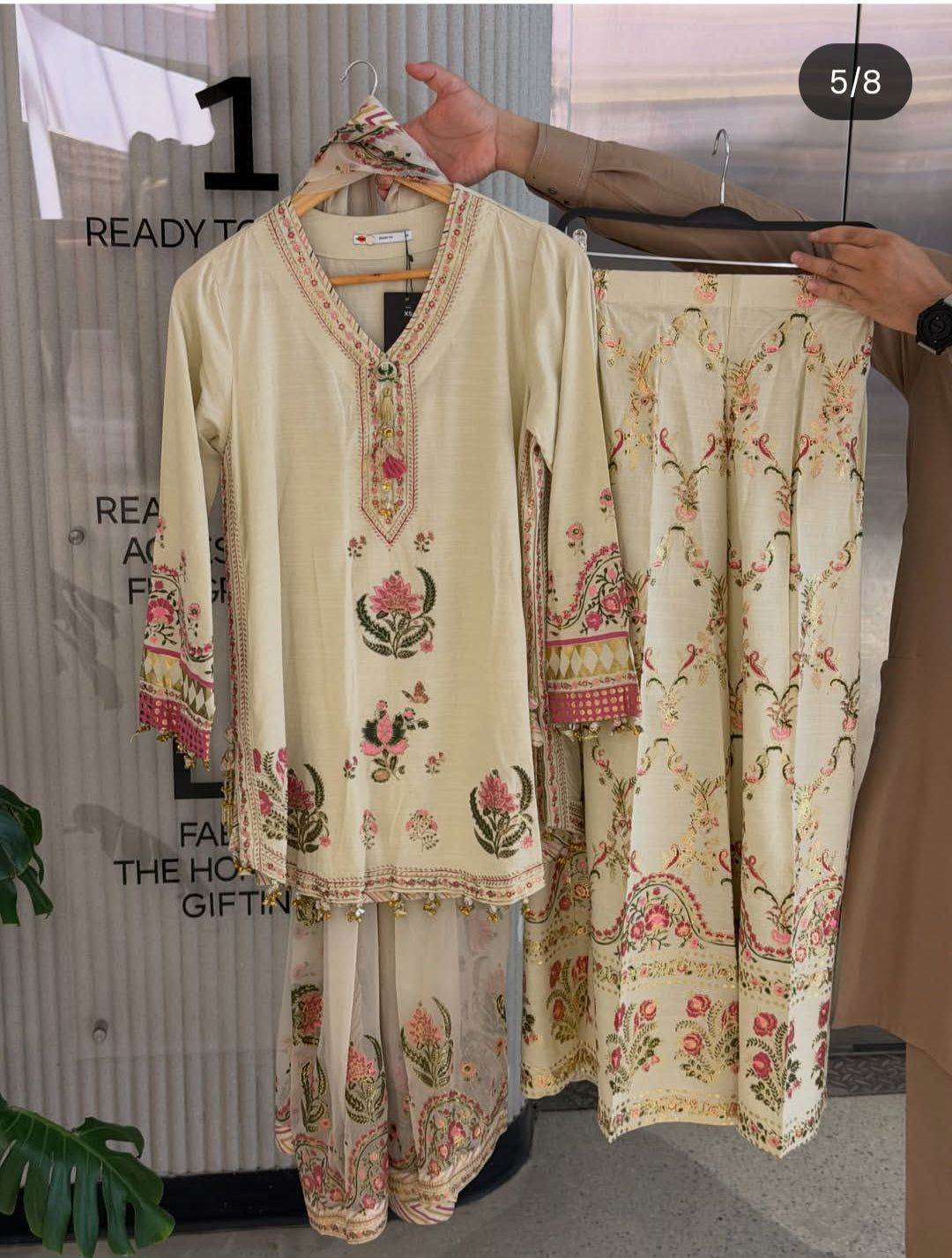 Khaadi | Luxury | Raw Silk | 2-Piece | Ready to Wear | Off White - Shopping Haul