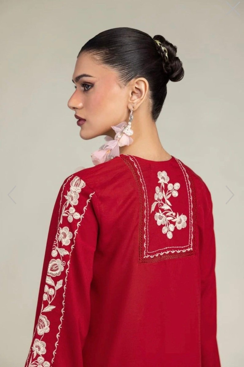 Khaadi | Luxury | Raw Silk | 2-Piece | Ready to Wear | Red - Shopping Haul