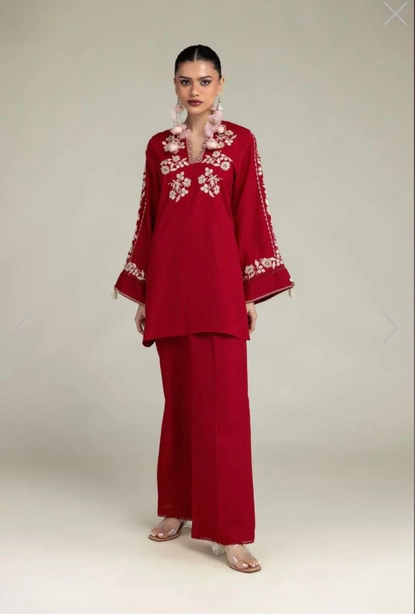 Khaadi | Luxury | Raw Silk | 2-Piece | Ready to Wear | Red - Shopping Haul