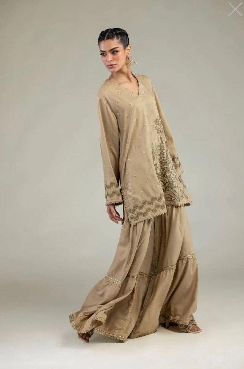 Khaadi | Luxury | Raw Silk | 3-Piece | Ready to Wear | Beige - Shopping Haul