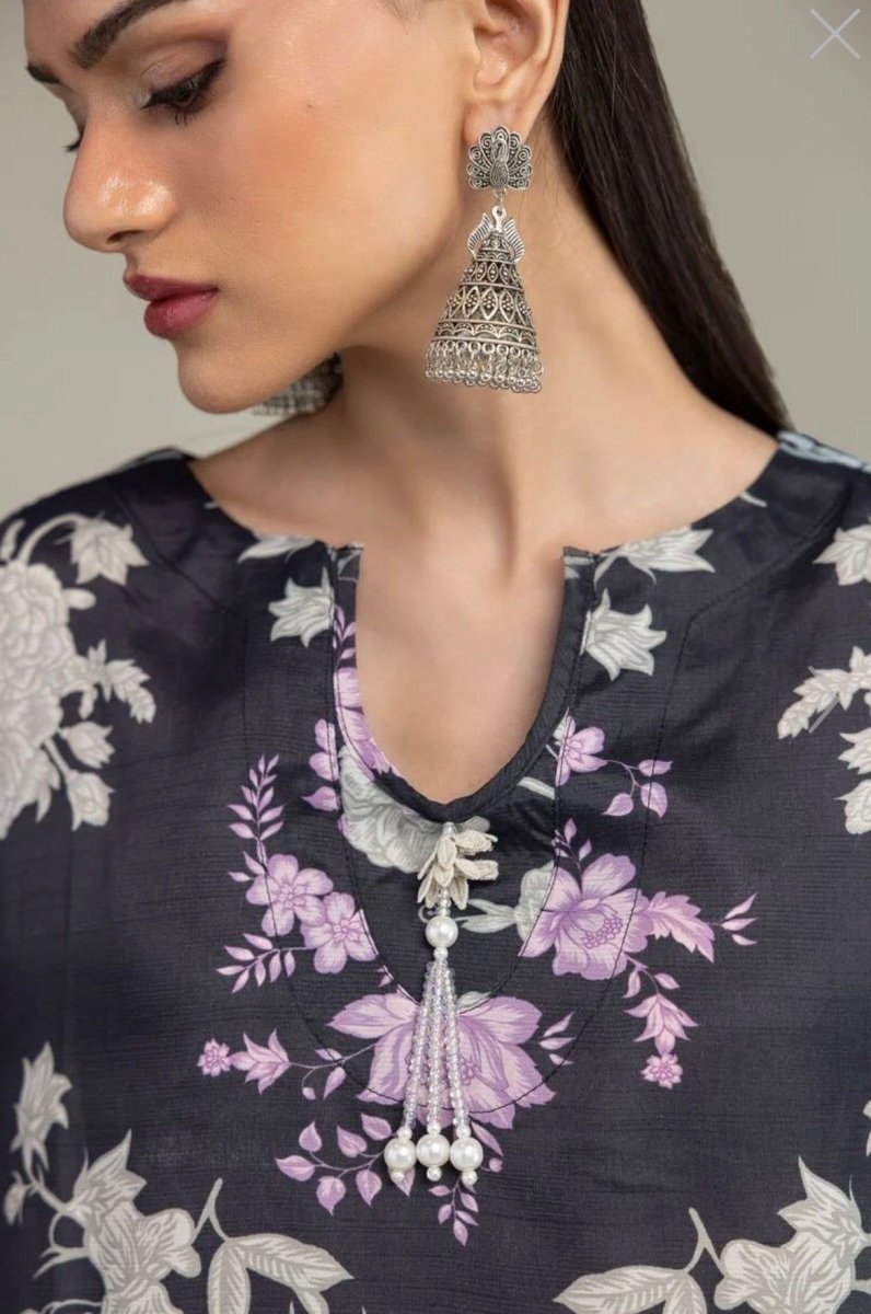 Khaadi | Luxury | Raw Silk | 3-Piece | Ready to Wear | Charcoal - Shopping Haul