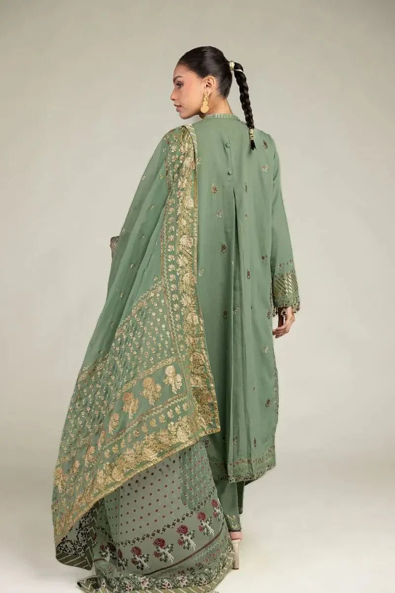 Khaadi | Luxury | Raw Silk | 3-Piece | Ready to Wear | Green - Shopping Haul