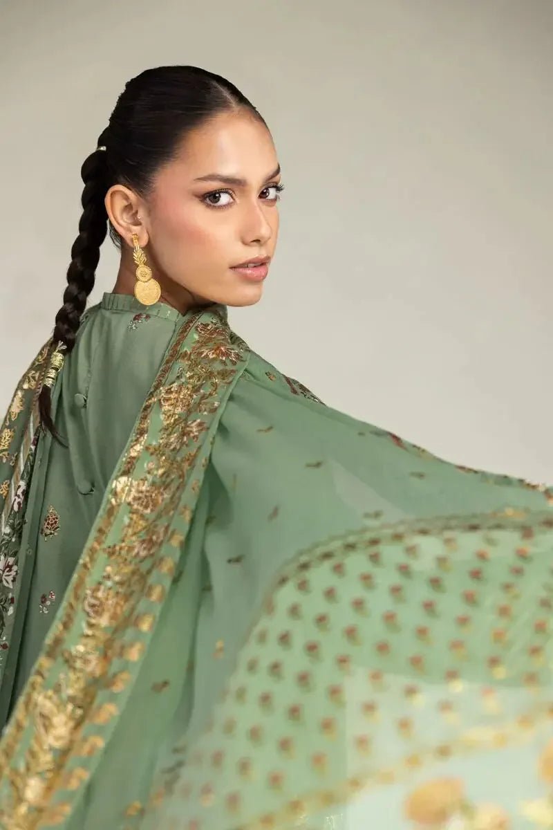 Khaadi | Luxury | Raw Silk | 3-Piece | Ready to Wear | Green - Shopping Haul