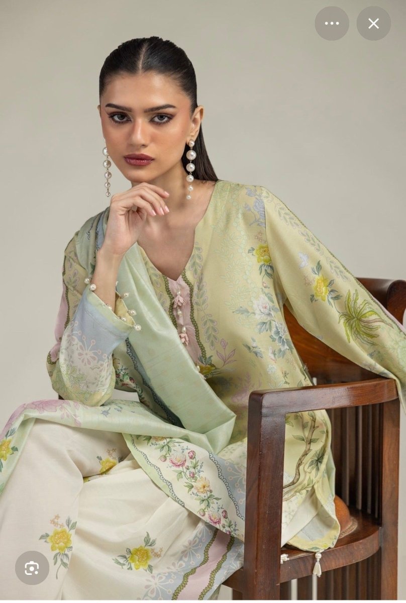 Khaadi | Luxury | Raw Silk | 3-Piece | Ready to Wear | Lime