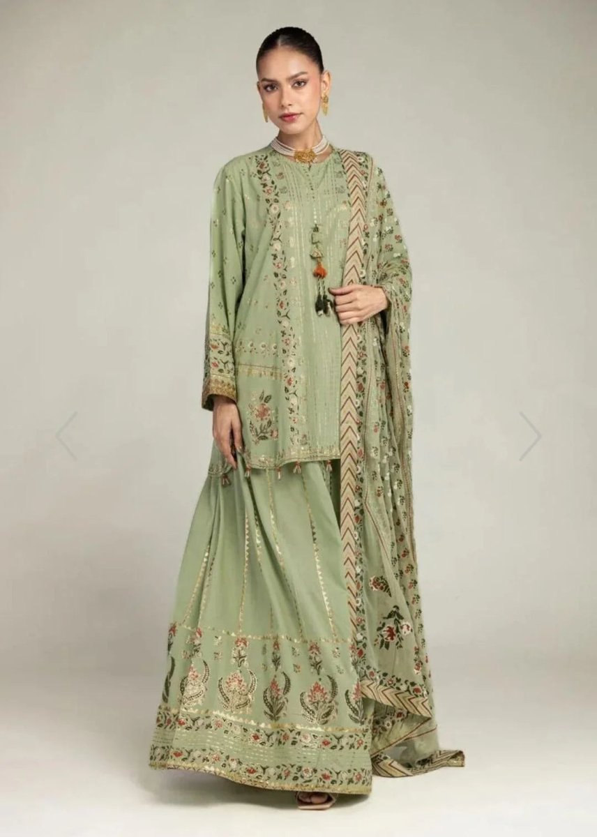 Khaadi | Luxury | Raw Silk | 3-Piece | Ready to Wear | Mint
