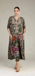 Khaadi | Luxury | Raw Silk | Kaftan | 2-Piece | Ready to Wear | Brown - Shopping Haul