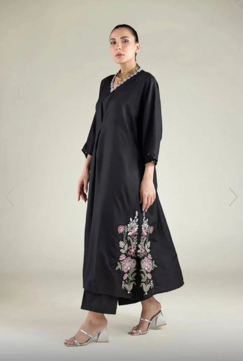 Khaadi | Luxury | Raw Silk | Kaftan | 3-Piece | Ready to Wear | Black - Shopping Haul