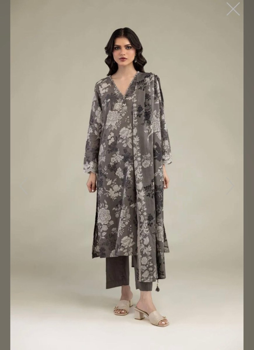 Khaadi | Printed | Lawn | 1-Piece | Ready to Wear | Grey - Shopping Haul