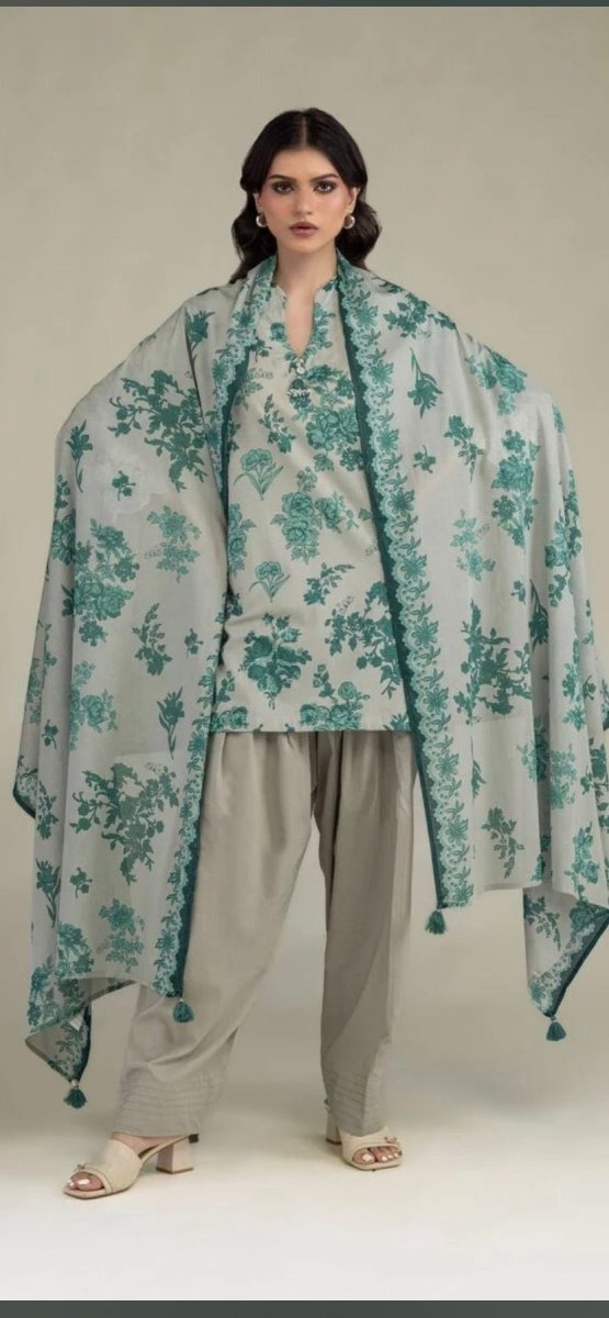 Khaadi | Printed | Lawn | 1-Piece | Ready to Wear | White Green - Shopping Haul