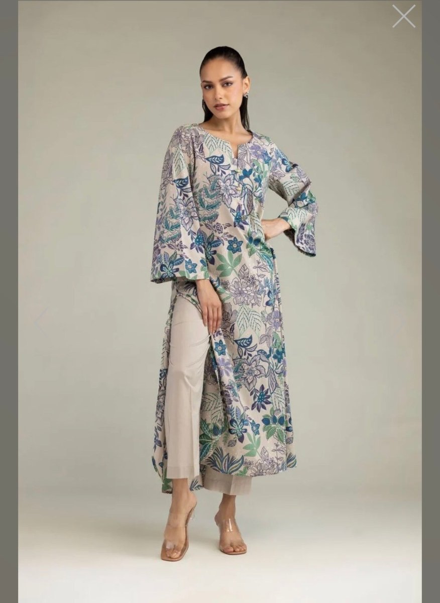 Khaadi | Printed | Lawn | 2-Piece | Ready to Wear | Beige Multi - Shopping Haul