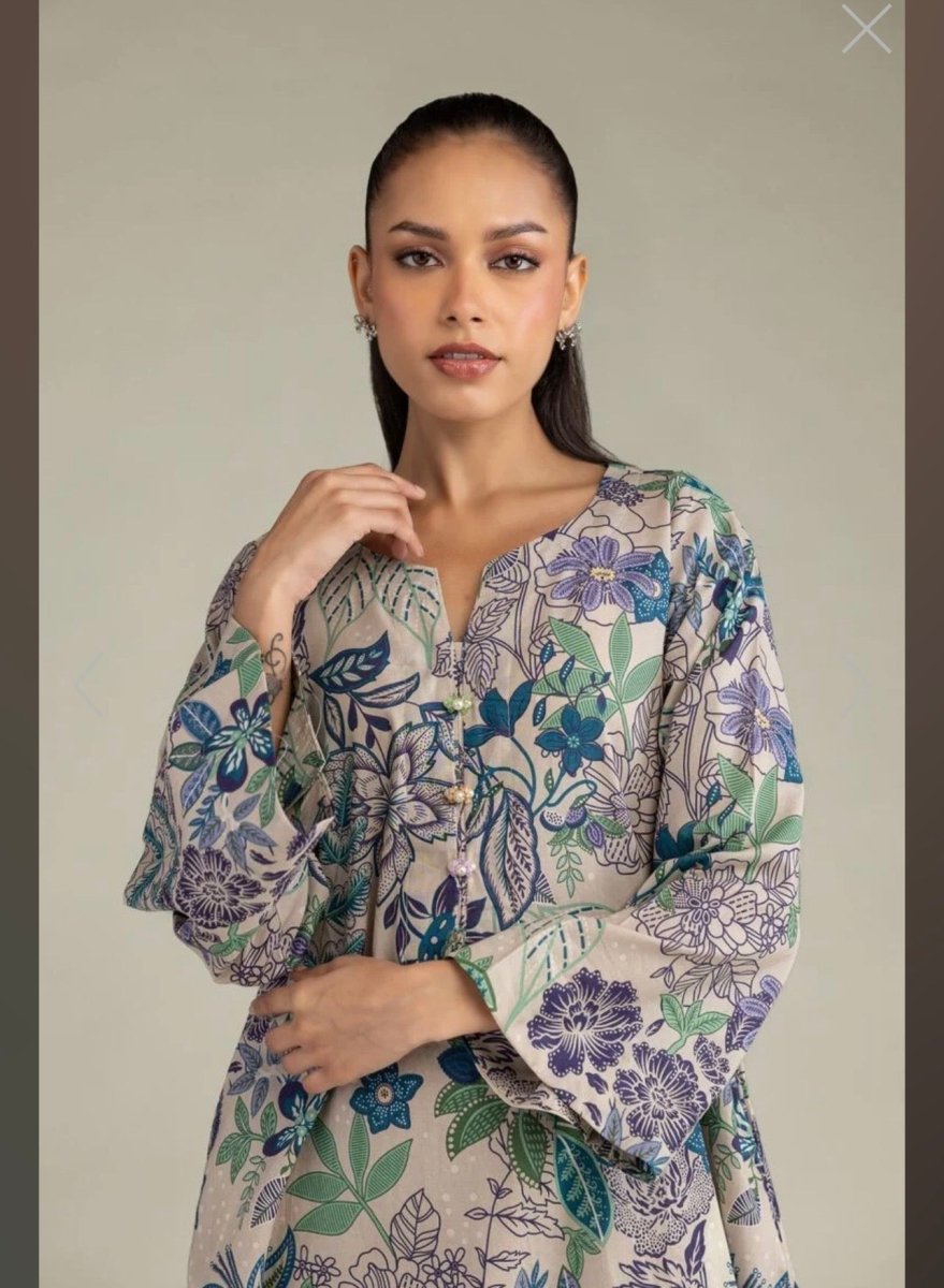 Khaadi | Printed | Lawn | 2-Piece | Ready to Wear | Beige Multi - Shopping Haul