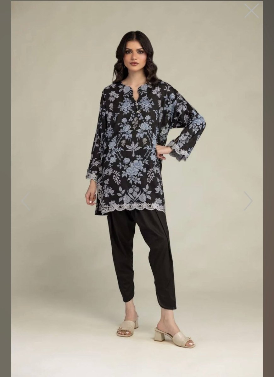 Khaadi | Printed | Lawn | 2-Piece | Ready to Wear | Black Blue - Shopping Haul