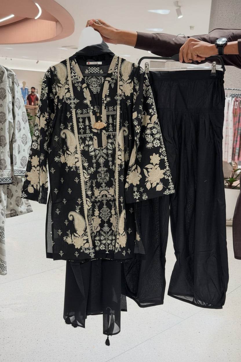 Khaadi | Printed | Lawn | 2-Piece | Ready to Wear | Black Pattern - Shopping Haul