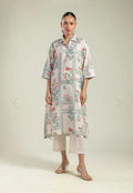 Khaadi | Printed | Lawn | 2-Piece | Ready to Wear | Collar White Multi - Shopping Haul