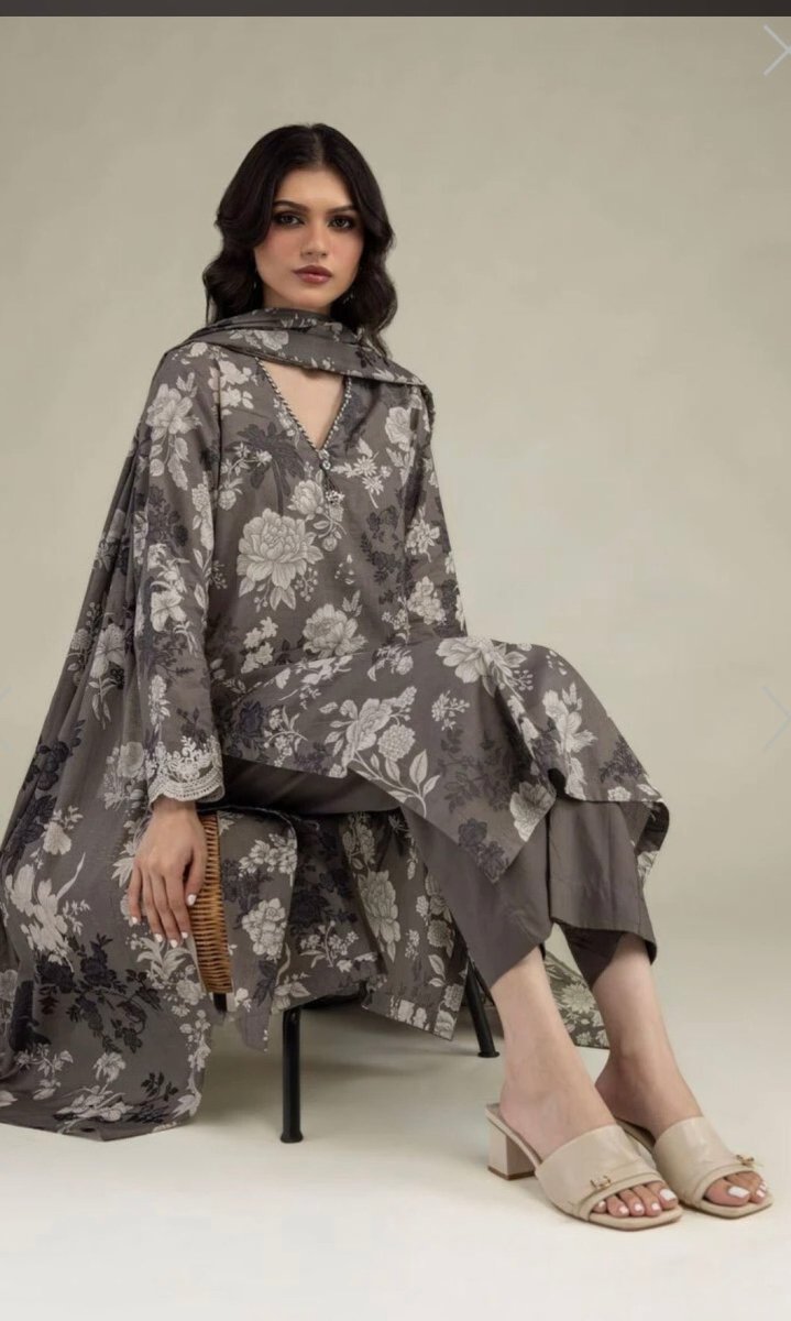 Khaadi | Printed | Lawn | 2-Piece | Ready to Wear | Grey - Shopping Haul