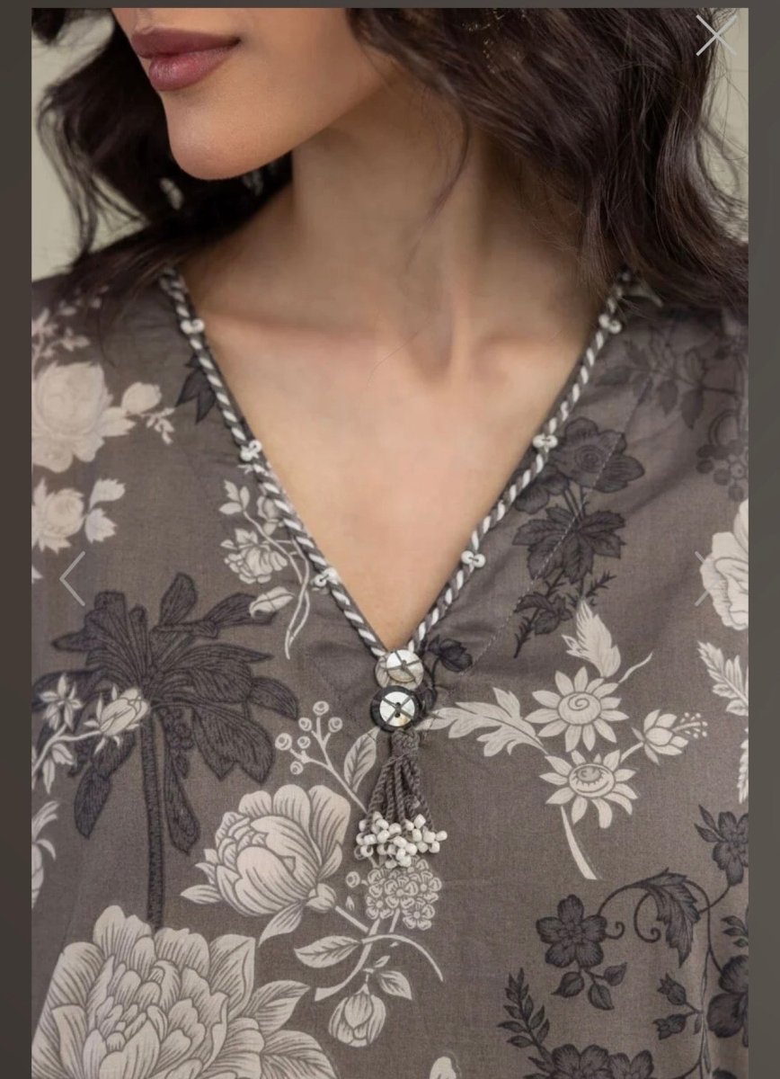 Khaadi | Printed | Lawn | 2-Piece | Ready to Wear | Grey - Shopping Haul